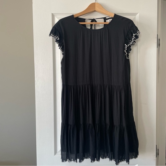 SOLD Aritzia WILFRED x LA BOHÈME Sidonie Dress Black with White Trim Size XS - Picture 3 of 10